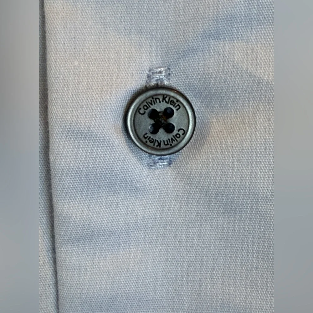 Calvin Klein Slim Fit Stretch Button Down Shirt- Size 8 - Picture 7 of 9
